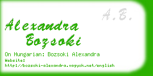 alexandra bozsoki business card